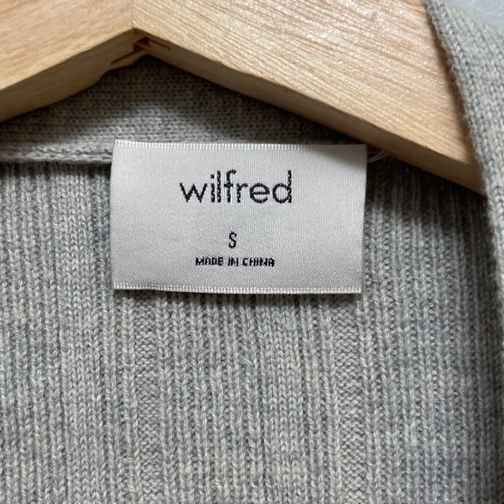 Aritzia Wilfred Grey Front Plunge (Thais) Cardigan Size S - Picture 6 of 9